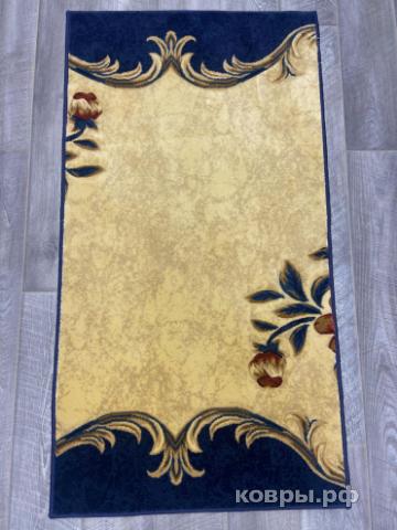 Халява Коврик № 1680,бежево-синий,размер 1,5 на 0,8 метра