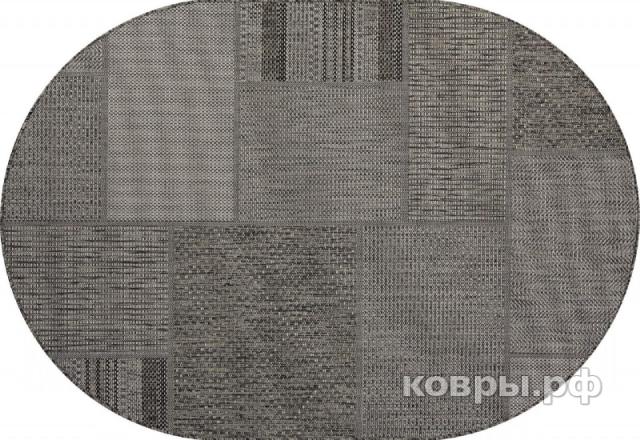 ковер Ковер Современный MERINOS KAIR S139 BLACK-GRAY Овал