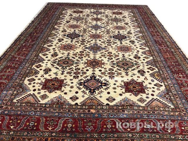 ковер ручной работы Шерстяной Афганский ковер ручной работы Kazakh (Казах) 4.48x3.2 — фото 2