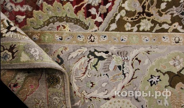 ковер ручной работы Индийский ковер ручной работы из шелка и шерсти 3.12x2.46 — фото 8