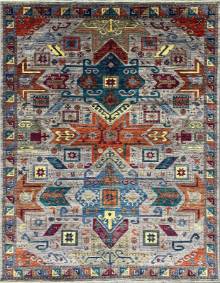 Шелковый Афганский ковер ручной работы Сhoubi (Чуби файн) 3.53x2.74