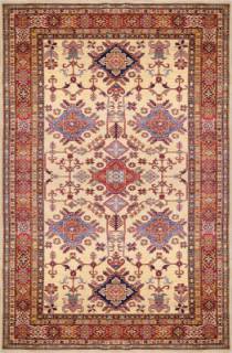 Шелковый Афганский ковер ручной работы Kazakh (Казах) 2.62x1.95