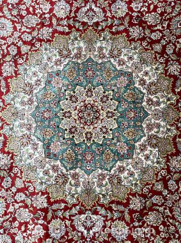 ковер ручной работы Шелковый Китайский ковер ручной работы Hereke (Хереке) 1.85x1.85 — фото 4