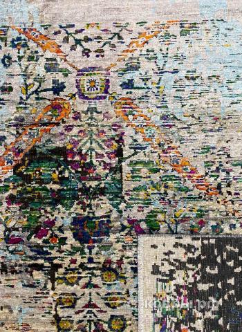 ковер ручной работы Индийский ковер ручной работы из шелка и шерсти 2.96x2.48 — фото 7