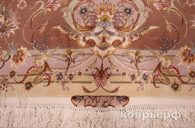 ковер ручной работы Иранский ковер ручной работы из шелка и шерсти Tabriz (Табриз Агдан) 2.44x1.76 — фото 2