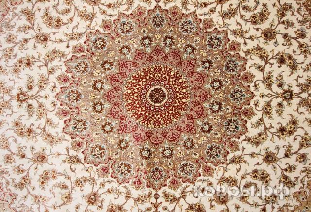 ковер ручной работы Шелковый Иранский ковер ручной работы Qum (Кум Ахмеди) 3x2 — фото 2