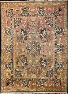 Шелковый Индийский ковер ручной работы Kashmir (Кашмир акбал тайл)  3.67x2.74