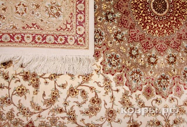 ковер ручной работы Шелковый Иранский ковер ручной работы Qum (Кум Ахмеди) 3x2 — фото 3