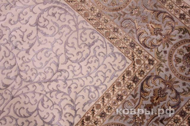 ковер ручной работы Индийский ковер ручной работы из шелка и шерсти Индийский ковер ручной работы из шелка и шерсти 3.75x2.71 3.73x2.72 — фото 2