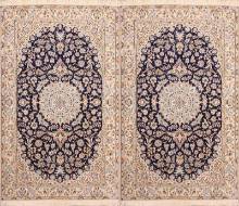 Иранский ковер ручной работы из шелка и шерсти Nain (Наин)  1.1x1.89