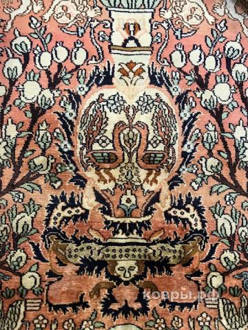 ковер ручной работы Шелковый Индийский ковер ручной работы Kashmir (Кашмир акбал тайл)  3.67x2.74 — фото 3