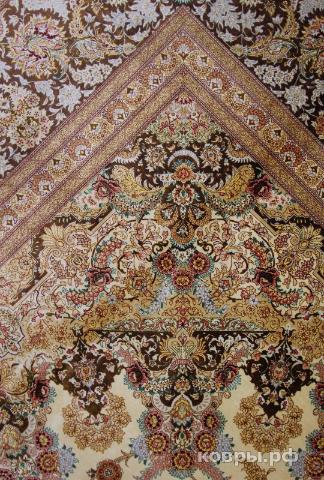 ковер ручной работы Шелковый Иранский ковер ручной работы Qum (Кум) 5.5x3.98 — фото 2