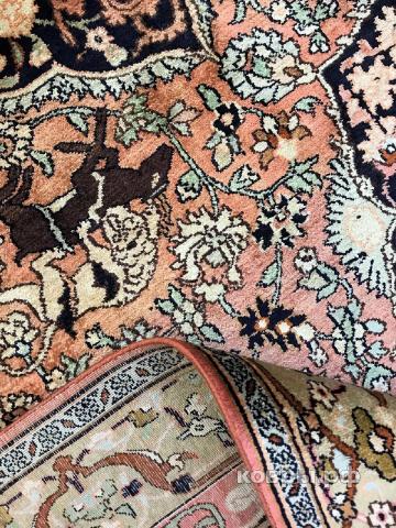 ковер ручной работы Шелковый Индийский ковер ручной работы Kashmir (Кашмир акбал тайл)  3.67x2.74 — фото 5