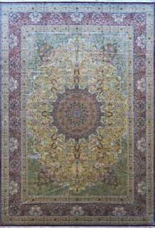 Шелковый Китайский ковер ручной работы 4.32x3.04