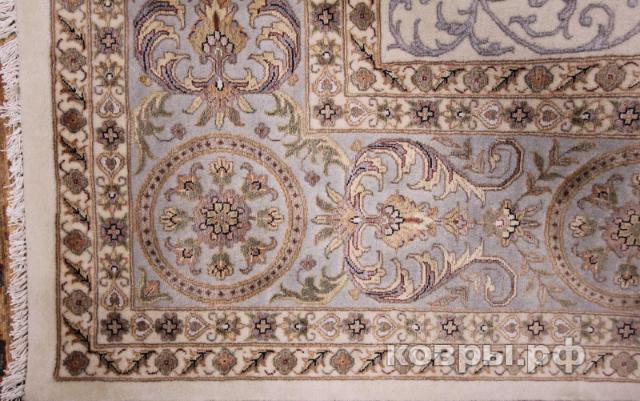 ковер ручной работы Индийский ковер ручной работы из шелка и шерсти Индийский ковер ручной работы из шелка и шерсти 3.75x2.71 3.73x2.72 — фото 6