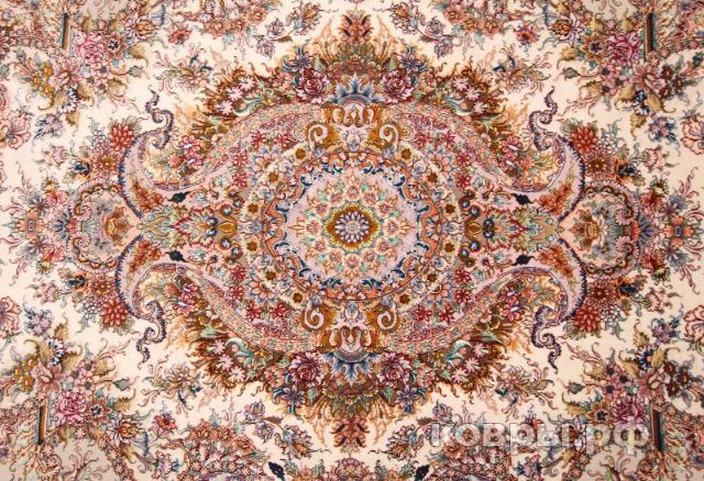 ковер ручной работы Иранский ковер ручной работы из шелка и шерсти Tabriz (Табриз) 2.05x1.5 — фото 2