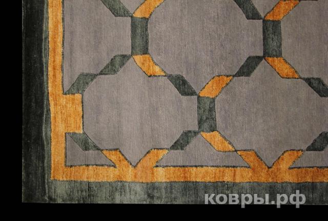 ковер ручной работы Индийский ковер ручной работы из шелка и шерсти 3.92x3.01 — фото 2