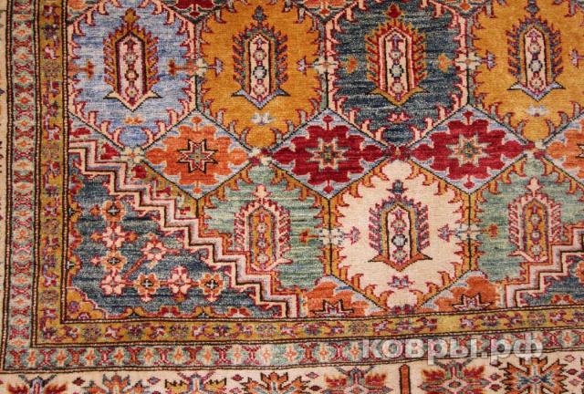 ковер ручной работы Афганский ковер ручной работы из шелка и шерсти Kazakh (Казах) 2.68x1.75 — фото 2