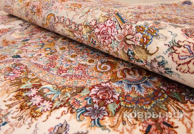 ковер ручной работы Иранский ковер ручной работы из шелка и шерсти Tabriz (Табриз) 2.05x1.5 — фото 3