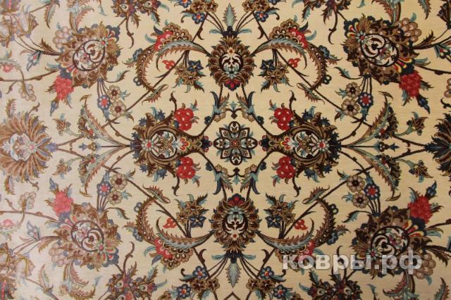 ковер ручной работы Шелковый Иранский ковер ручной работы Qum (Кум Авшан) 3.95x3.05 — фото 2