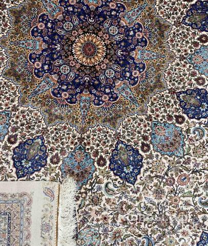 ковер ручной работы Шелковый Иранский ковер ручной работы Qum (Кум) 3.5x2.5 — фото 4