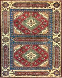 Шерстяной Афганский ковер ручной работы Kazakh (Казах) 3.17x2.54