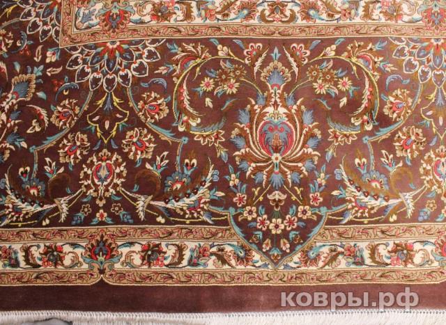 ковер ручной работы Шелковый Иранский ковер ручной работы Qum (Кум Авшан) 3.95x3.05 — фото 3