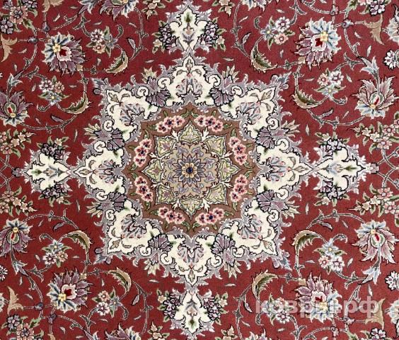 ковер ручной работы Иранский ковер ручной работы из шелка и шерсти Tabriz (Табриз) 1.53x1.53 — фото 2