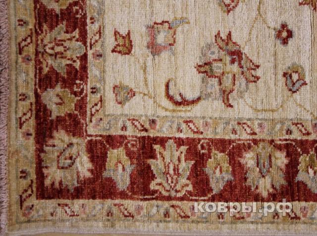 ковер ручной работы Шелковый Афганский ковер ручной работы Сhoubi (Чуби) 3.4x0.79 — фото 5