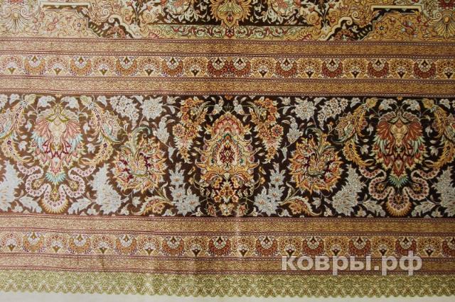 ковер ручной работы Шелковый Иранский ковер ручной работы Qum (Кум) 5.5x3.98 — фото 4