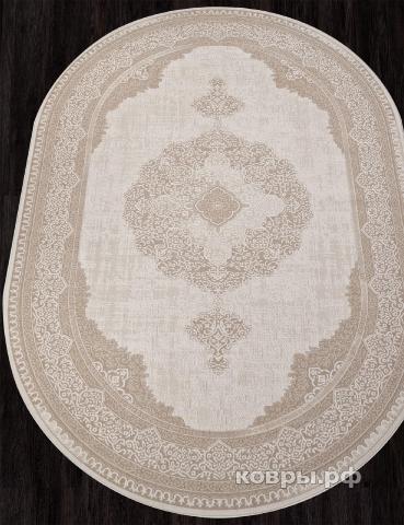 ковер Ковер ROZA SIESTA M029A WHITE / LIGHT BEIGE Овал — фото 2