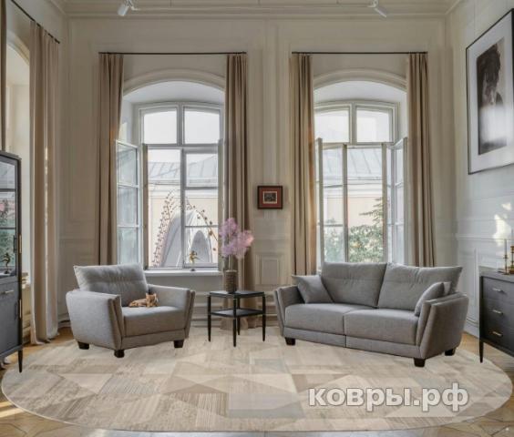 ковер Ковер VALENTIS AFINA F416AD BEIGE / L.BROWN Овал — фото 3