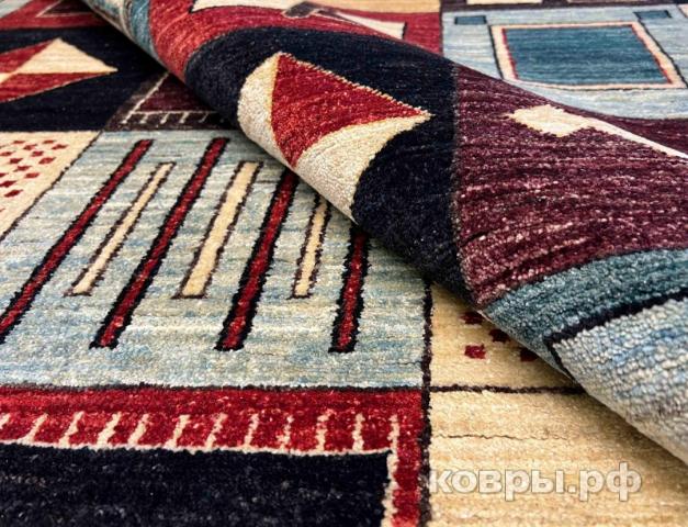 ковер ручной работы Шелковый Афганский ковер ручной работы Pachwork (Пачворк) 3.48x2.5 — фото 2