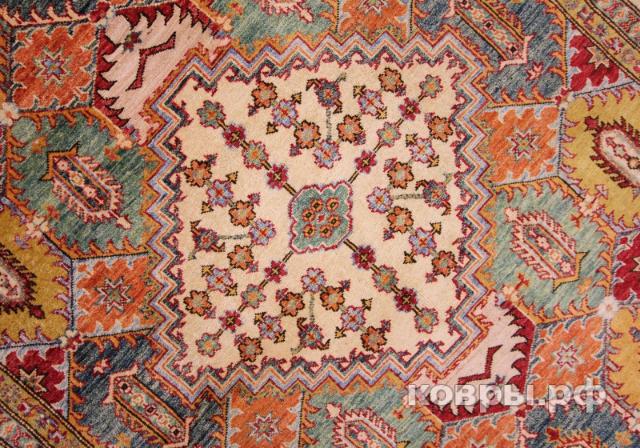 ковер ручной работы Афганский ковер ручной работы из шелка и шерсти Kazakh (Казах) 2.68x1.75 — фото 3