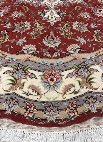 ковер ручной работы Иранский ковер ручной работы из шелка и шерсти Tabriz (Табриз) 1.53x1.53 — фото 3