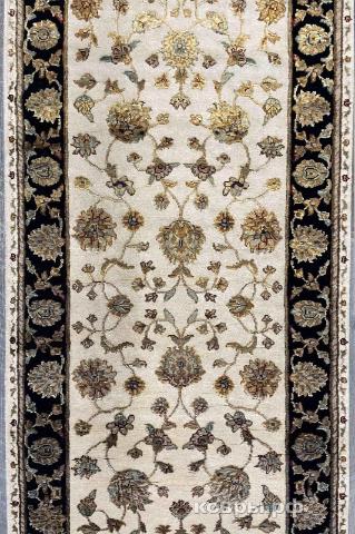 ковер ручной работы Индийский ковер ручной работы из шелка и шерсти 3.5x0.77 — фото 2