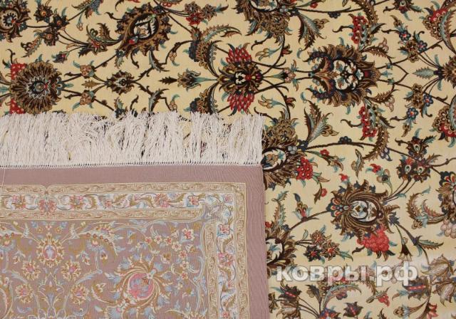 ковер ручной работы Шелковый Иранский ковер ручной работы Qum (Кум Авшан) 3.95x3.05 — фото 5