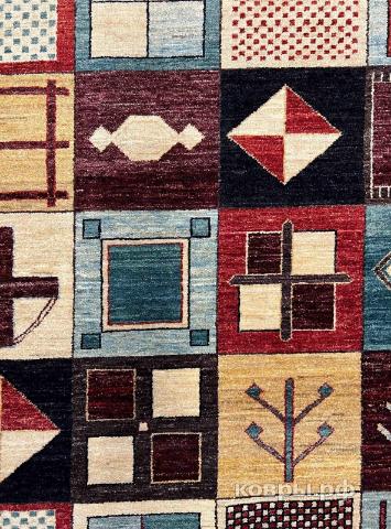 ковер ручной работы Шелковый Афганский ковер ручной работы Pachwork (Пачворк) 3.48x2.5 — фото 3