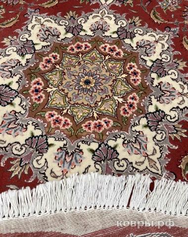 ковер ручной работы Иранский ковер ручной работы из шелка и шерсти Tabriz (Табриз) 1.53x1.53 — фото 4