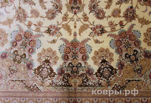 ковер ручной работы Шелковый Иранский ковер ручной работы Qum (Кум) 5.5x3.98 — фото 5