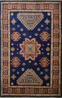 Афганский ковер ручной работы из шелка и шерсти Kazakh (Казах) 1.47x1.04