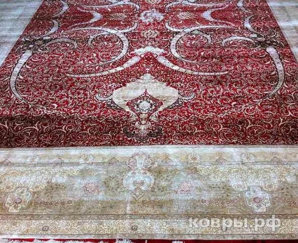 ковер ручной работы Шелковый Китайский ковер ручной работы 3.4x4.61 — фото 2