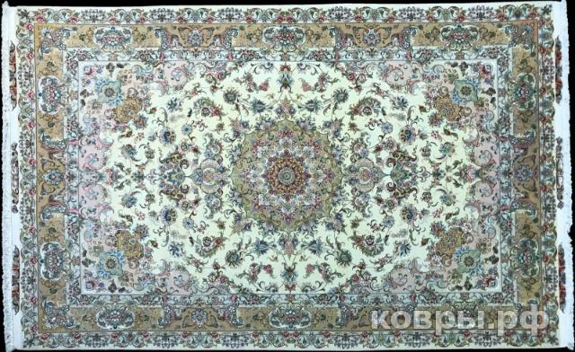 ковер ручной работы Иранский ковер ручной работы из шелка и шерсти Tabriz (Табриз) 3.2x2