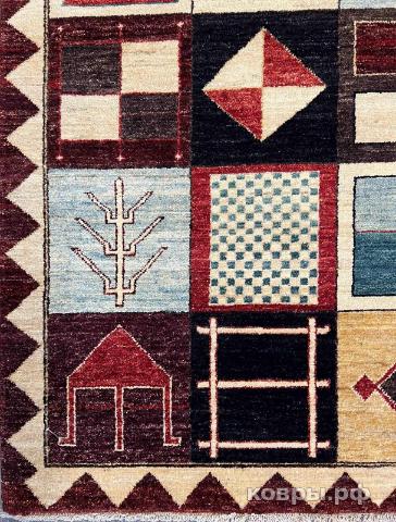 ковер ручной работы Шелковый Афганский ковер ручной работы Pachwork (Пачворк) 3.48x2.5 — фото 4