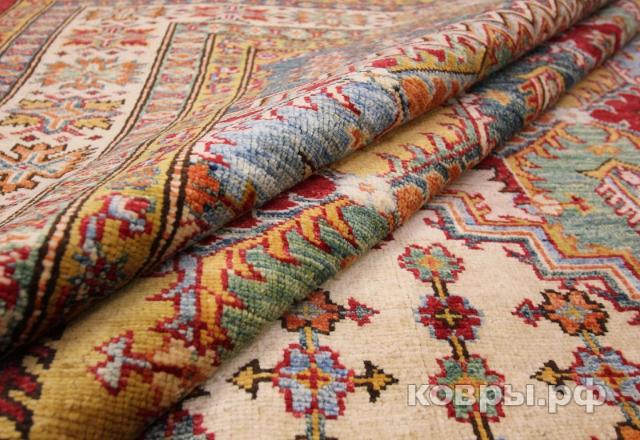 ковер ручной работы Афганский ковер ручной работы из шелка и шерсти Kazakh (Казах) 2.68x1.75 — фото 5