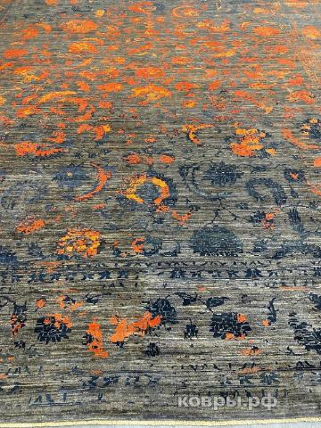 ковер ручной работы Шелковый Афганский ковер ручной работы Ruined Classics (Разрушенная классика) 4.4x3.6 — фото 3