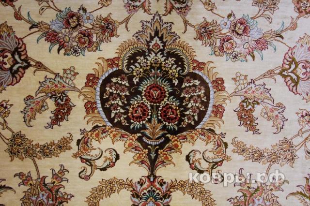 ковер ручной работы Шелковый Иранский ковер ручной работы Qum (Кум) 5.5x3.98 — фото 6