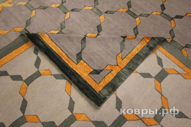 ковер ручной работы Индийский ковер ручной работы из шелка и шерсти 3.92x3.01 — фото 5