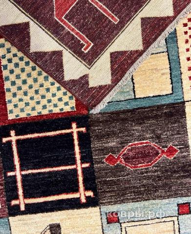 ковер ручной работы Шелковый Афганский ковер ручной работы Pachwork (Пачворк) 3.48x2.5 — фото 5