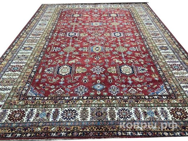 ковер ручной работы Шерстяной Афганский ковер ручной работы Kazakh (Казах) 4.05x3.03 — фото 2